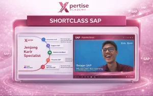 ShortClass SAP Xpertise Academy menampilkan jenjang karir SAP Specialist dan sesi training online SAP Business One